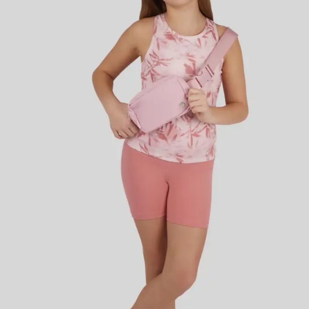 Pink Tie-Dye Tank Top, Shorts, And Crossbody Bag Set